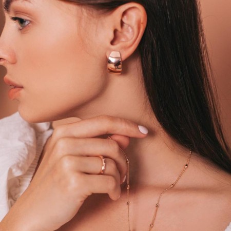 Earrings "minimalism" plate, gilding-1