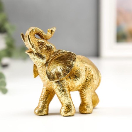 Souvenir Polystone "Golden Elephant" mix 10x10.5x4 cm-3