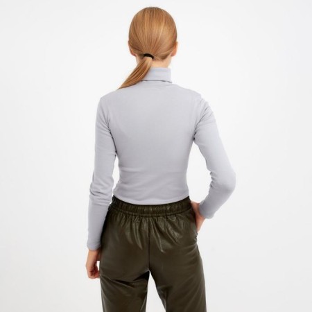 Women's turtleneck Minaku: Basic Line, gray color, size 42-2