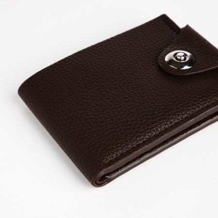 Male purse for magnet, department for bills, cards, coins, brown color-2