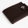 Male purse for magnet, department for bills, cards, coins, brown color