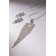 Set 2 objects: earrings, pendant "waterfall" square, white color in silver
