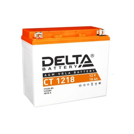 Battery Delta CT 1218, 18 Ah, 12 volts, p/p, starter current 270 a
