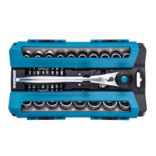 Set of end heads GROSS 14144, 36 items, ratchet 120 teeth, 1/2 