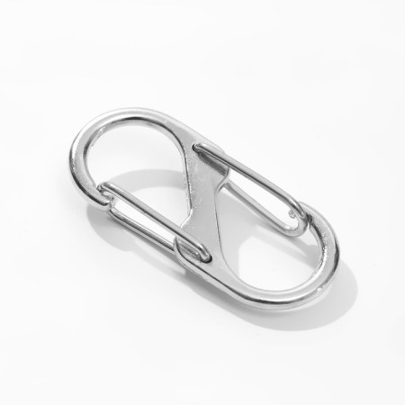 Metal carbine, double, 40 × 18 mm, 5 pcs, silver color-1