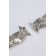 Hanging earrings with rhinestones "Waterfall" bow, white color in silver, 10 cm