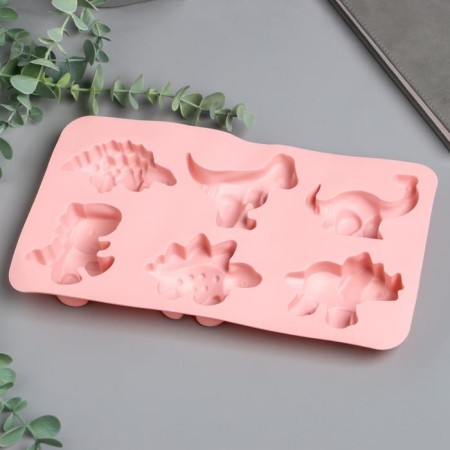 Mold Silicon "Dinosaurics" 6 items 2.5x16x28 cm-2