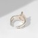 Ring "Pearl" matte, beige color in silver, dimensionless