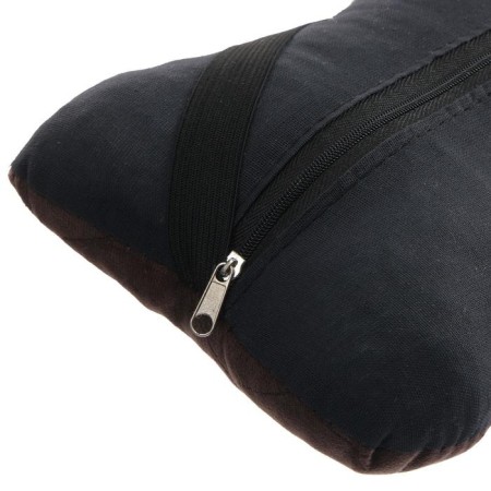 A car bone pillow, on a headrest, velor, brown, rhombus, 16 x 24 cm-2