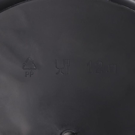 Household bucket with a measured scale, 12 l, black color-3