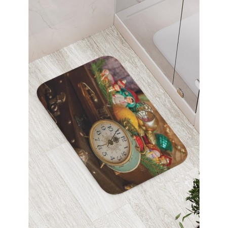 The bathroom rug "New Year knocks", anti -slip, size 52x77 cm