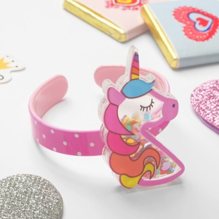 Bracelet-Karcas children's “Chosulka” unicorn with hearts, d = 4.5 cm, colored