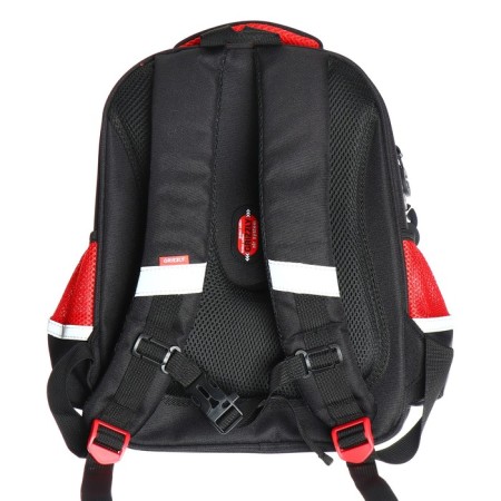 Frame backpack, 36 x 28 x 20 cm, Grizzly RAZ-287, with a cardholder, black/red RAZ-287-81-4