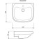 Washbuilder of the LZSF "Aquarius", a width of 570 mm, without a hole for the mixer