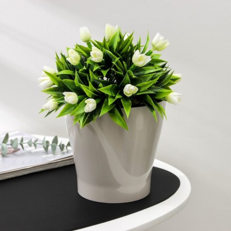 Kashpo for flowers with an insert "lei", 2.2 l, color beige