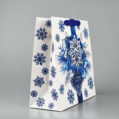 Package Gift New Year's laminated square “Happy New Year”, 30 x 30 x 12 cm, new year-2