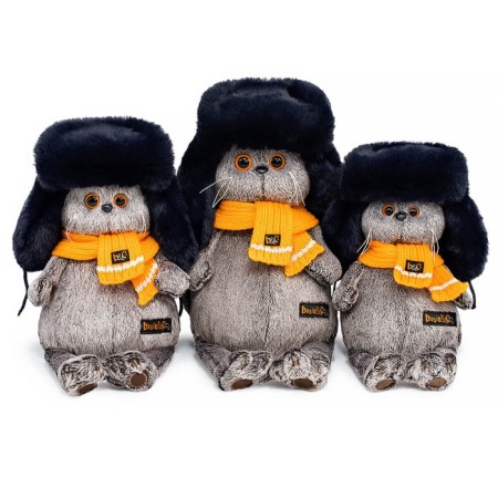 Soft toy "Basik in a fur hat and scarf", 22 cm ks22-282-3