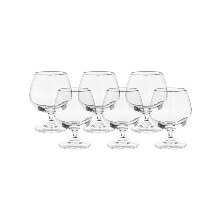 A set of glasses for Brandy Falco, decor "Platinum layering", 250 ml X 6 pcs.-1