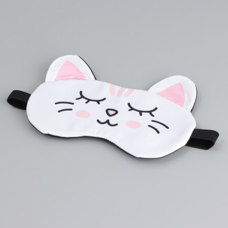 Mask for sleeping with ears "Zepharka", 19.3 x 12.5 cm, white color-2