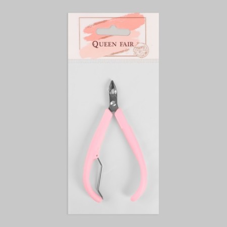 Manicure nippers for cuticle, 10 cm, blade length - 8 mm, pink color-5