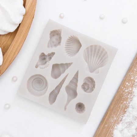 Mold "shells", silicone, 7.7 × 7 × 1.5 cm, color mix-6
