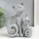Souvenir Polystone "Cat with a kitten" gray 20x8.5x15.5 cm