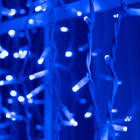 Garland "Curtain" 2 × 1.5 m, IP65, UMS, white thread rubber, 360 LED, glow blue, 220 V-3