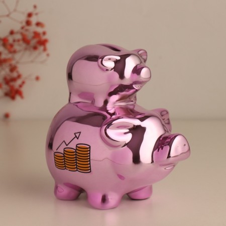 Pigger Ceramics "Pig - Financial Pyramid" Pink 12.5x8x14 cm-5