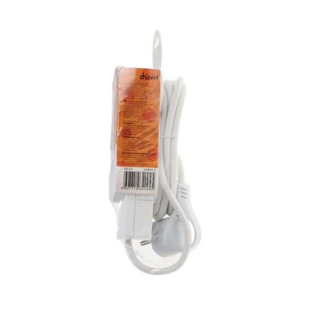Duwi extension cord, 3 sockets, 1.5 m, 10 A, 2200 W, PVS 3x0.75 mm2, with salary, white-6