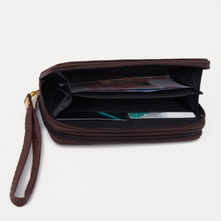 Women's wallet on lightning, brown color-3