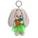Soft toy-cords "Bunny mi in a green dress, with carrots", 14 cm