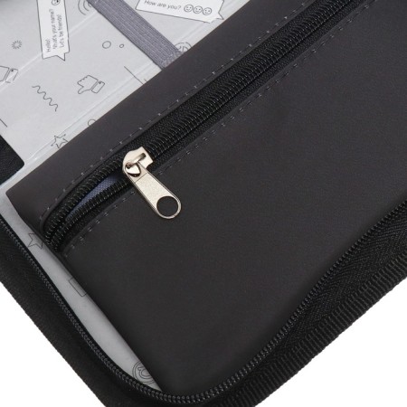 Penal 1 section 140 x 210 x 40 mm, folding pocket and cosmetic bag, fabric, calligrata topontent "Call Panic"-6