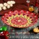 Largan Rishtan ceramics "Flowers", 42 cm, red, corrugated