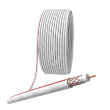 Coaxial cable SAT 50 m, 75 Ohms, Cu/(Cu braid 75%), PVC, white color, Bay 100 m