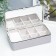 Casket to the leatherette for jewelry "Small spots. Gray holography" 6x9.8x18.5 cm