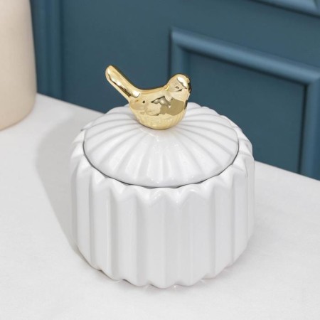 Ceramic Bank for bulk products of the Golden Wing, 550 ml, white color-1