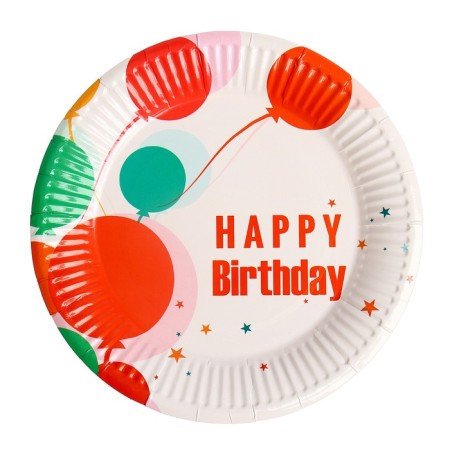 Paper plate "Happy Birthday", in a set of 6 pieces