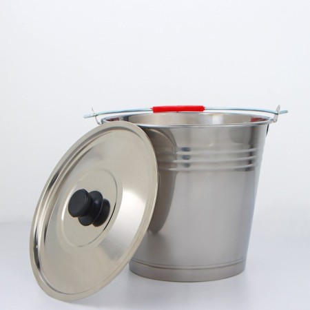 A bucket with a lid, 10 l, stainless steel-2