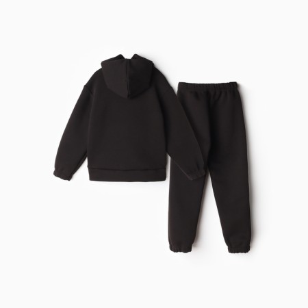 Kit for children (sweatshirt, trousers), I was launched, black color, height 128 cm-6