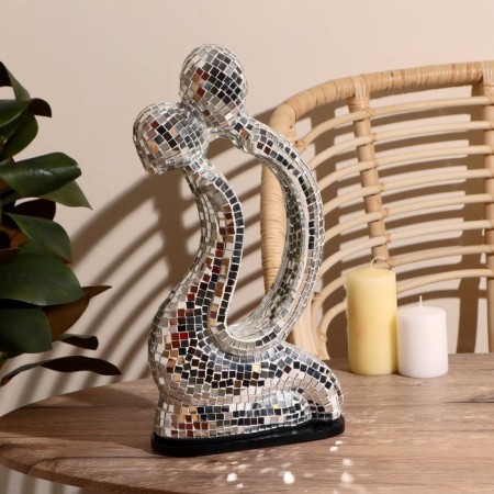 Abstraction "Together" ceramics, glass 22x8x40 cm