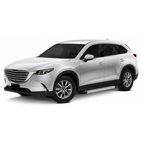 Thresholds for the car "Silver" Rival for Mazda CX-9 II 2016-n., 193 cm, 2 pcs., Aluminum, f193al.3803.2