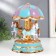 Souvenir Musical Mechanical Light "Carousel - Horses" Blue 12.3x12.3x18 cm