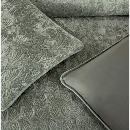 The bedspread with pillowcases Sofi de Marko "Rosalin", size 240x260 cm, 50x70 cm - 2 pcs, emerald color-5