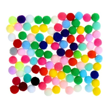 A set of textile details for the decor "bombs" 100 pcs. set, size 1 pc. 1.2 cm, color mix-3
