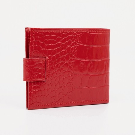 Women's wallet on the Textura button, red color-2
