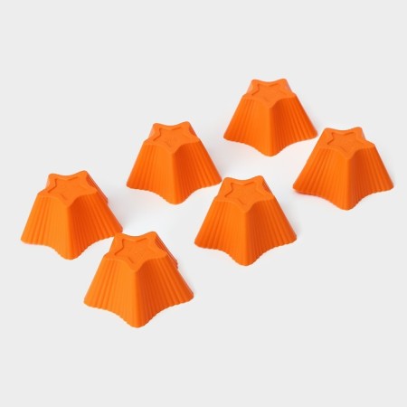 A set of silicone forms for baking the share "Rib. Star", 7 × 7 × 3.5 cm, 6 pcs, color orange-4
