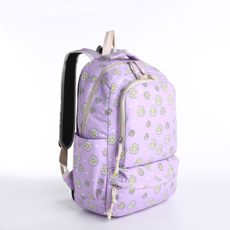A backpack with a zipper, bag, cosmetic bag, lilac color