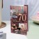 Postcard "Happy Anniversary! 70" Glitter, Congrev, chess, Hat, 19 x 29 cm