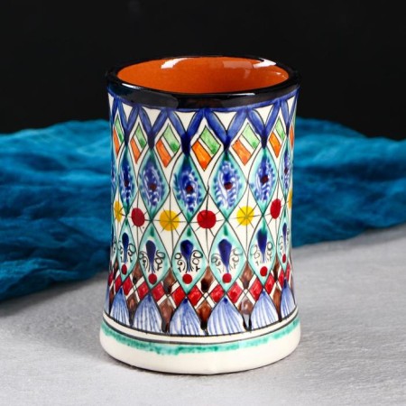 Rishtan ceramics mug "Flowers", 500 ml, blue mix-2