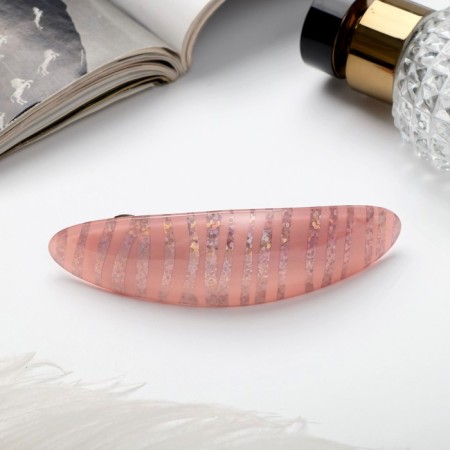 Halfish hair clip "Bloss lines" 9.5x2.7 cm, mix